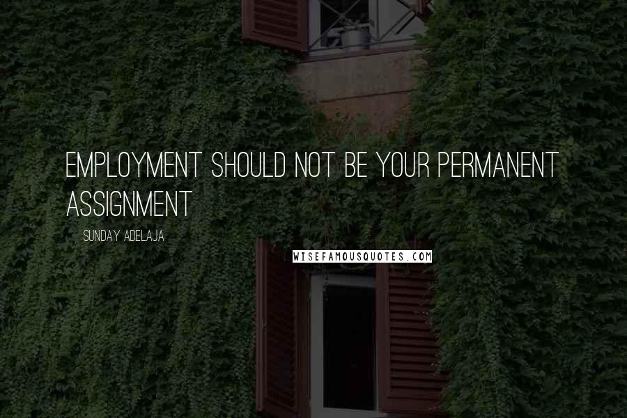 Sunday Adelaja Quotes: Employment should not be your permanent assignment