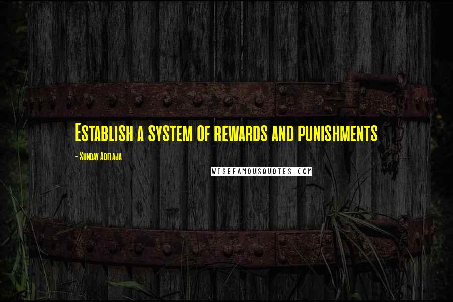 Sunday Adelaja Quotes: Establish a system of rewards and punishments