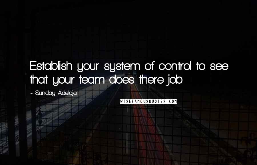 Sunday Adelaja Quotes: Establish your system of control to see that your team does there job