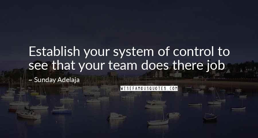 Sunday Adelaja Quotes: Establish your system of control to see that your team does there job