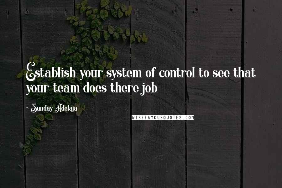 Sunday Adelaja Quotes: Establish your system of control to see that your team does there job