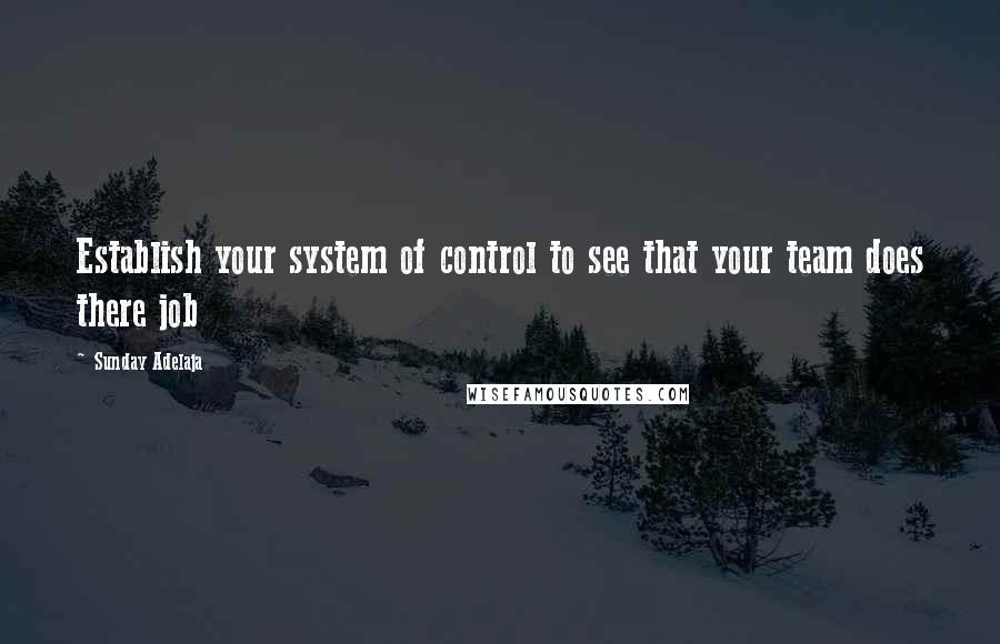 Sunday Adelaja Quotes: Establish your system of control to see that your team does there job