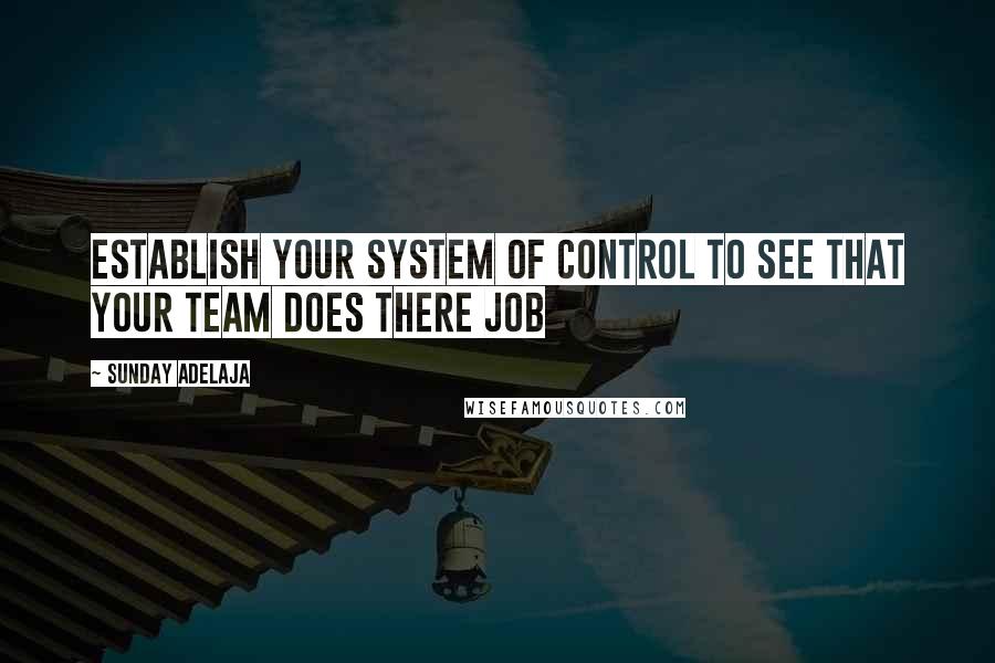 Sunday Adelaja Quotes: Establish your system of control to see that your team does there job