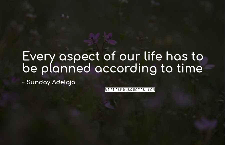 Sunday Adelaja Quotes: Every aspect of our life has to be planned according to time