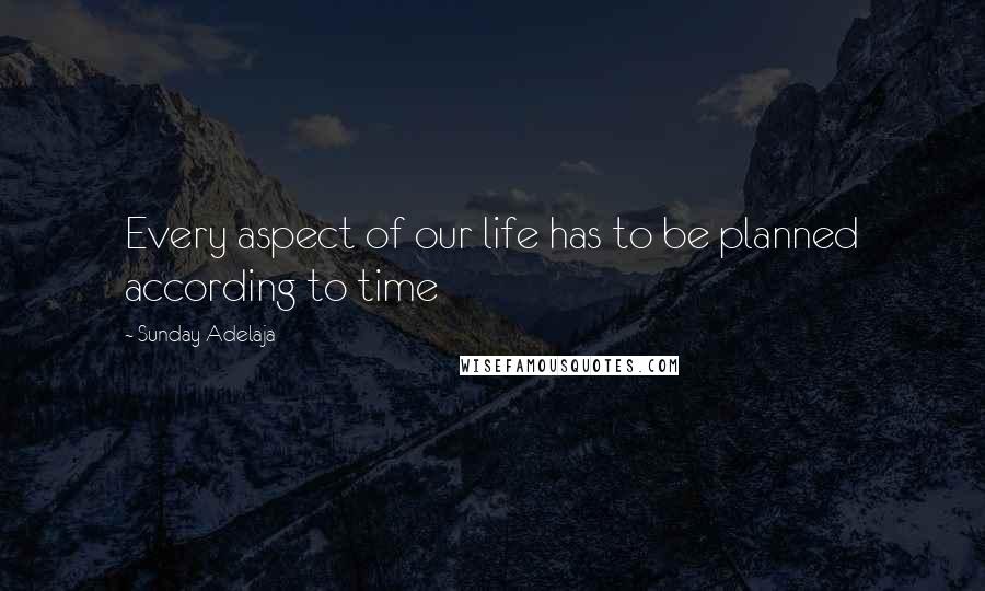 Sunday Adelaja Quotes: Every aspect of our life has to be planned according to time