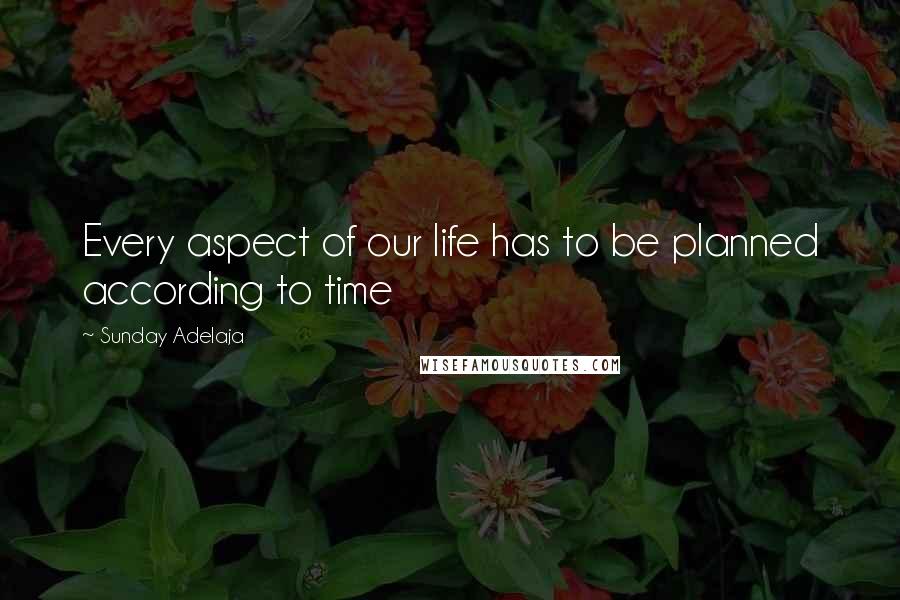 Sunday Adelaja Quotes: Every aspect of our life has to be planned according to time