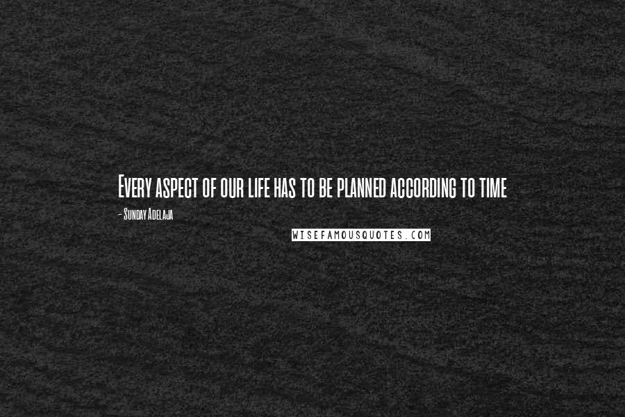 Sunday Adelaja Quotes: Every aspect of our life has to be planned according to time