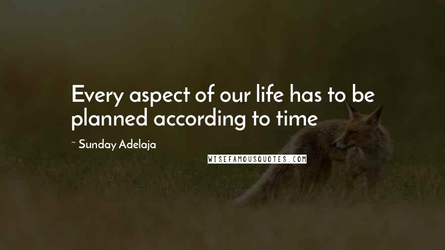 Sunday Adelaja Quotes: Every aspect of our life has to be planned according to time