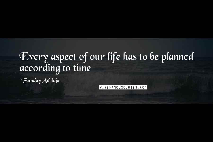 Sunday Adelaja Quotes: Every aspect of our life has to be planned according to time