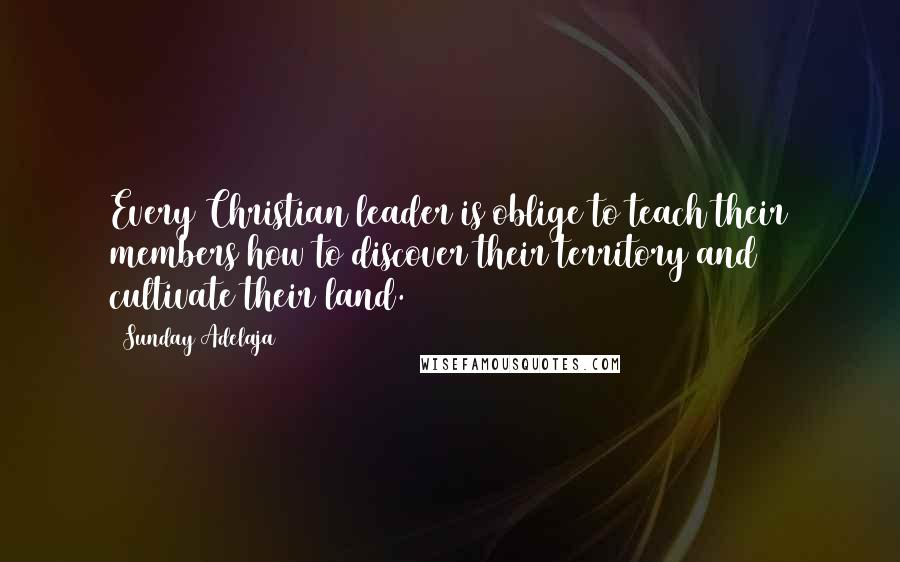 Sunday Adelaja Quotes: Every Christian leader is oblige to teach their members how to discover their territory and cultivate their land.