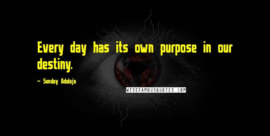 Sunday Adelaja Quotes: Every day has its own purpose in our destiny.