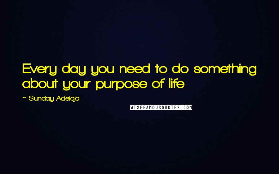 Sunday Adelaja Quotes: Every day you need to do something about your purpose of life