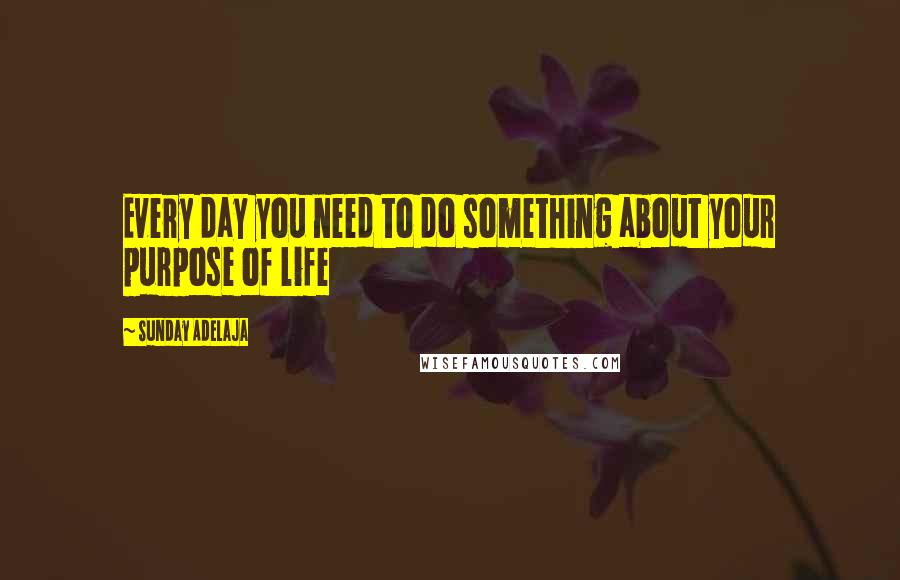 Sunday Adelaja Quotes: Every day you need to do something about your purpose of life