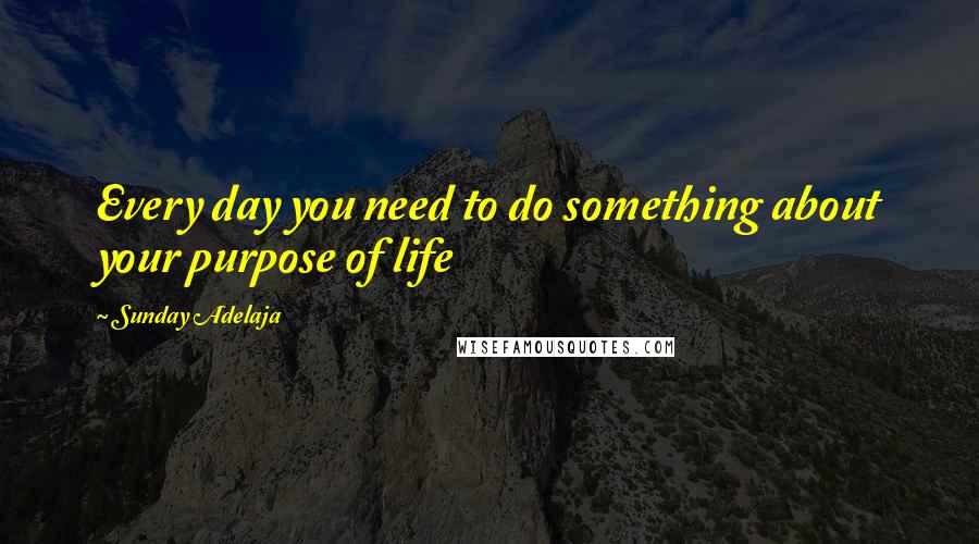 Sunday Adelaja Quotes: Every day you need to do something about your purpose of life