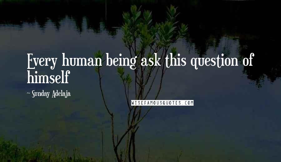 Sunday Adelaja Quotes: Every human being ask this question of himself