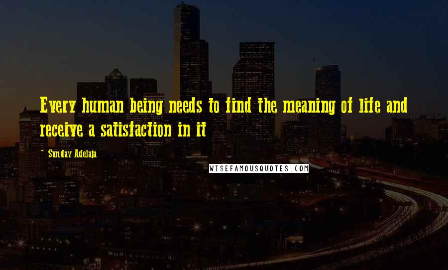 Sunday Adelaja Quotes: Every human being needs to find the meaning of life and receive a satisfaction in it