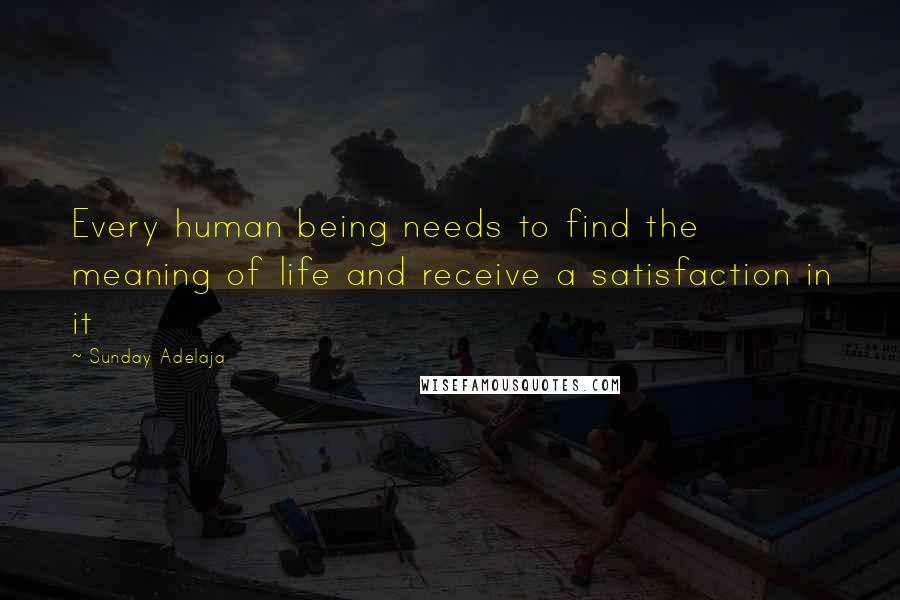 Sunday Adelaja Quotes: Every human being needs to find the meaning of life and receive a satisfaction in it