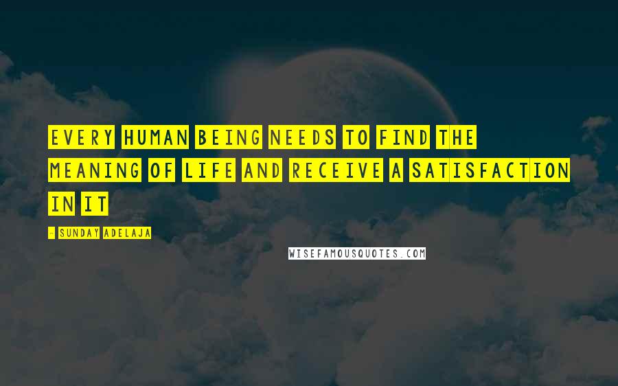 Sunday Adelaja Quotes: Every human being needs to find the meaning of life and receive a satisfaction in it