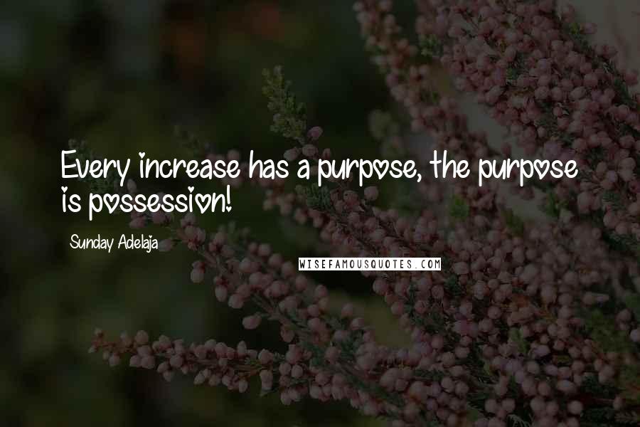 Sunday Adelaja Quotes: Every increase has a purpose, the purpose is possession!