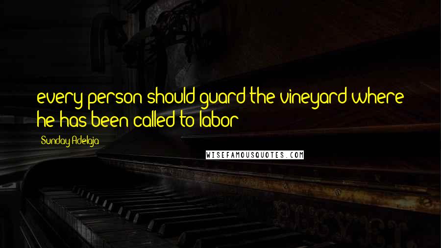 Sunday Adelaja Quotes: every person should guard the vineyard where he has been called to labor