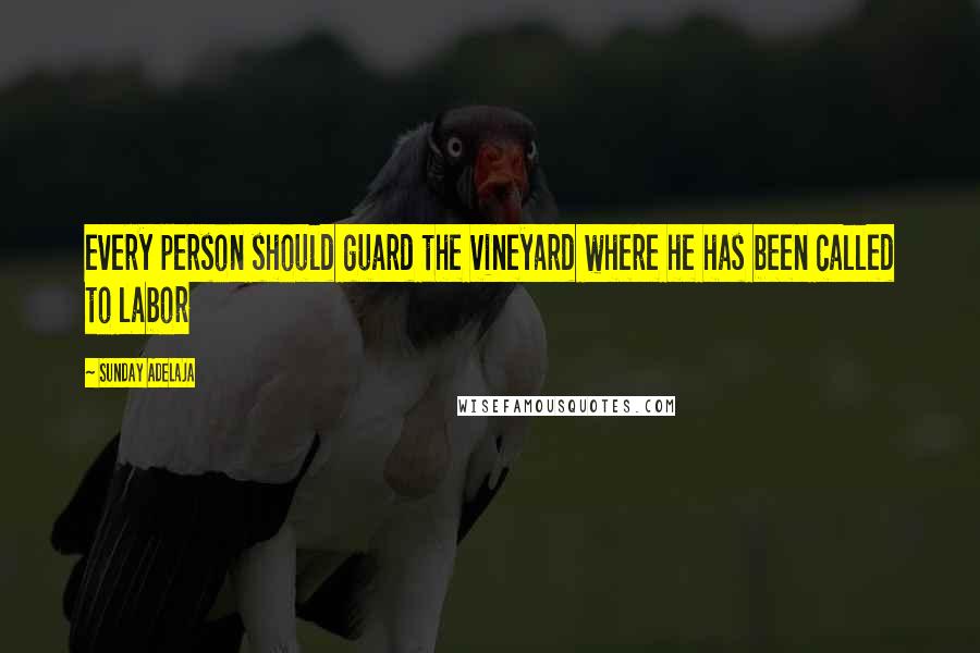 Sunday Adelaja Quotes: every person should guard the vineyard where he has been called to labor