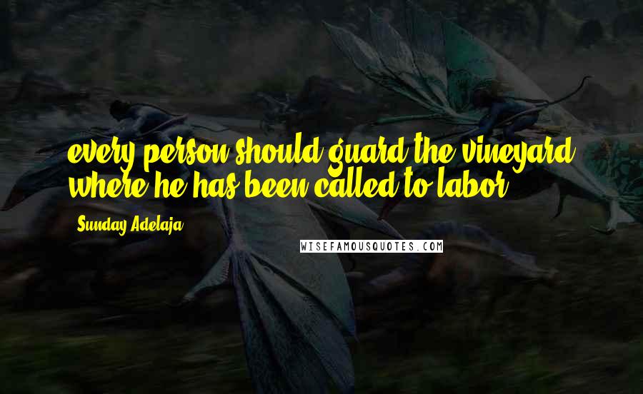 Sunday Adelaja Quotes: every person should guard the vineyard where he has been called to labor