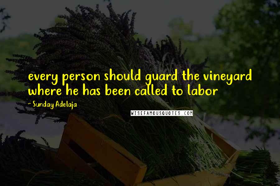 Sunday Adelaja Quotes: every person should guard the vineyard where he has been called to labor