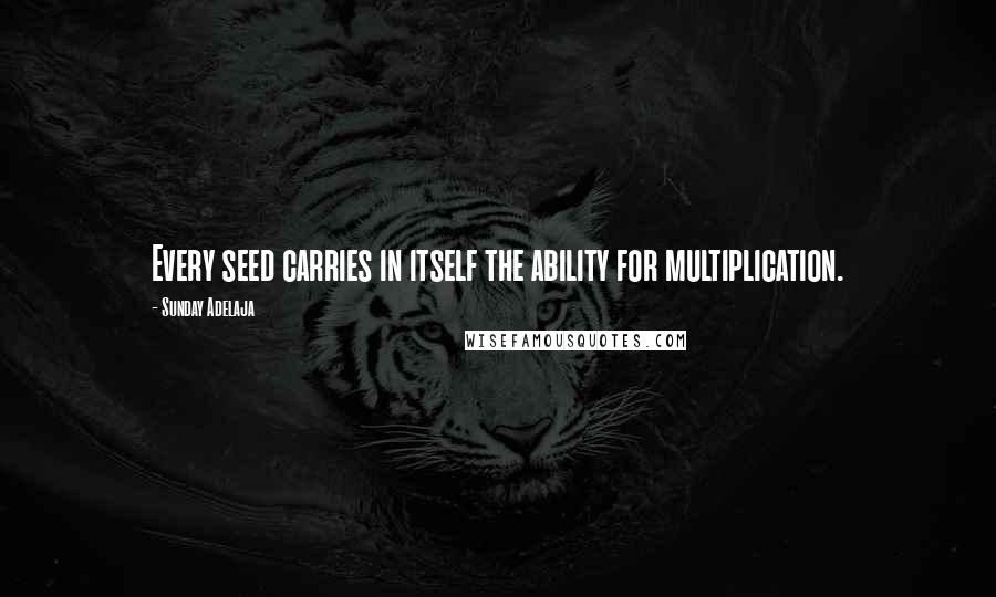 Sunday Adelaja Quotes: Every seed carries in itself the ability for multiplication.
