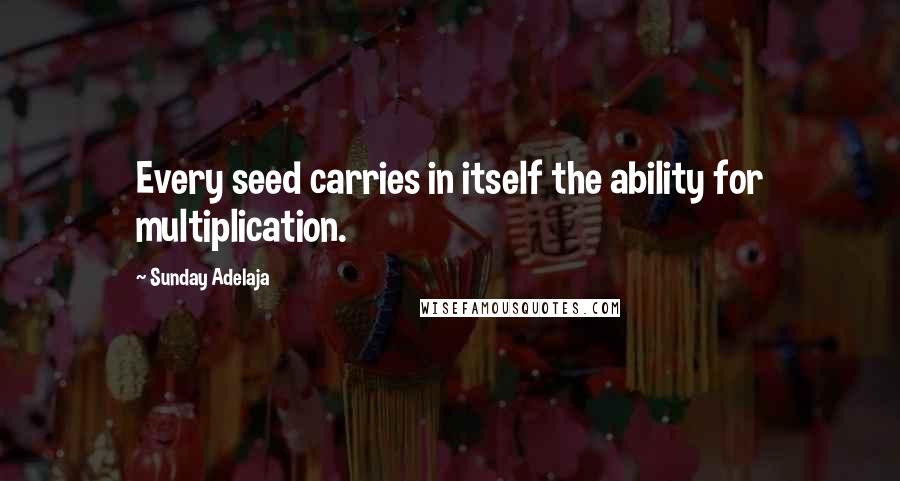 Sunday Adelaja Quotes: Every seed carries in itself the ability for multiplication.