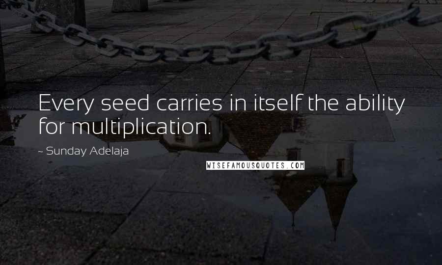 Sunday Adelaja Quotes: Every seed carries in itself the ability for multiplication.