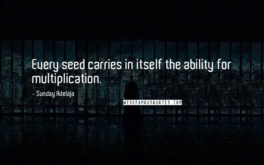 Sunday Adelaja Quotes: Every seed carries in itself the ability for multiplication.