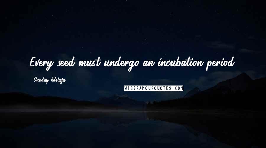 Sunday Adelaja Quotes: Every seed must undergo an incubation period.