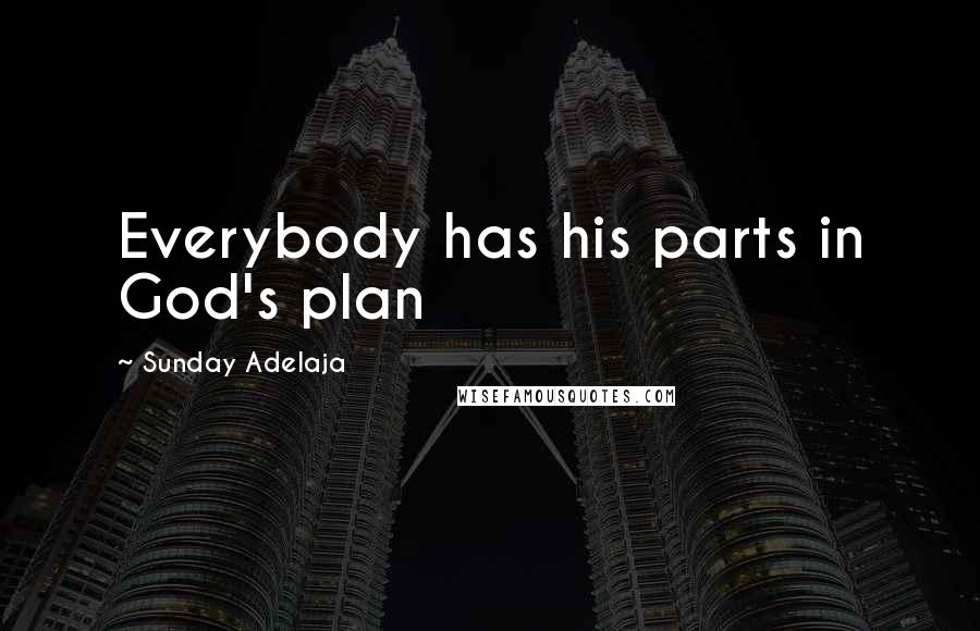 Sunday Adelaja Quotes: Everybody has his parts in God's plan