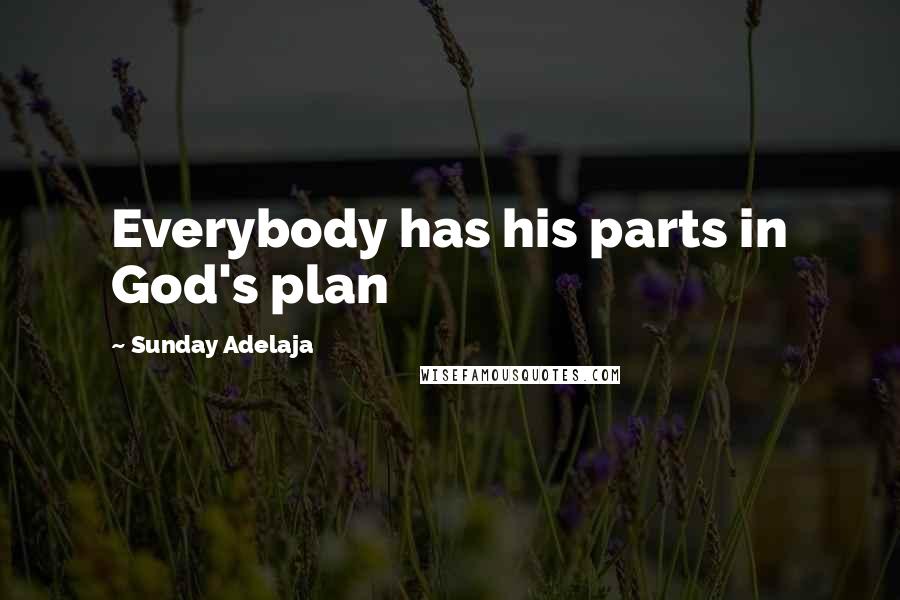 Sunday Adelaja Quotes: Everybody has his parts in God's plan