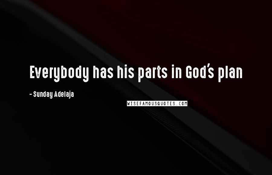 Sunday Adelaja Quotes: Everybody has his parts in God's plan