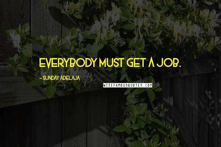 Sunday Adelaja Quotes: Everybody must get a job.