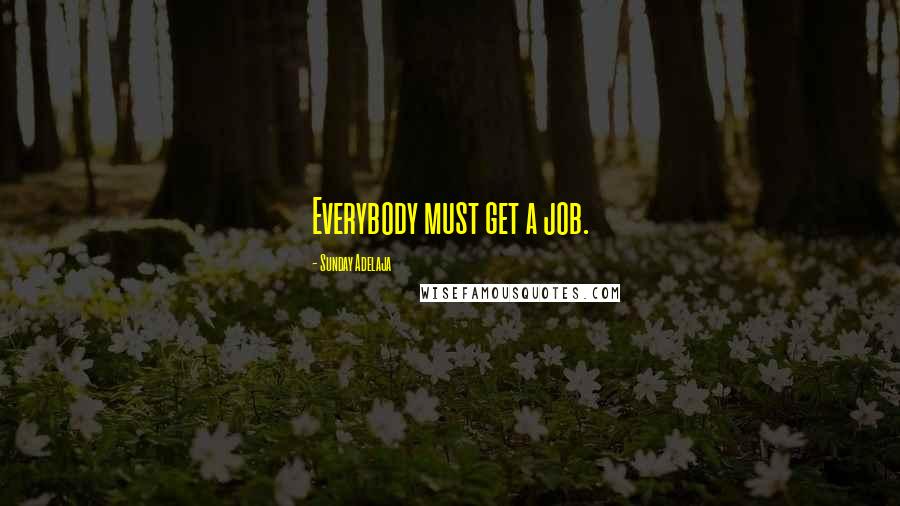 Sunday Adelaja Quotes: Everybody must get a job.