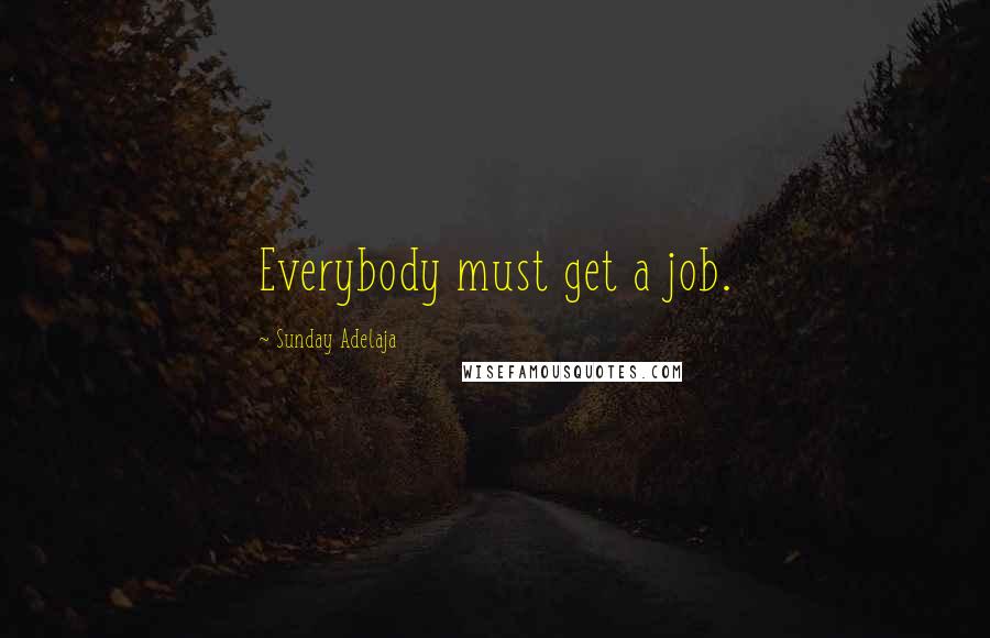 Sunday Adelaja Quotes: Everybody must get a job.