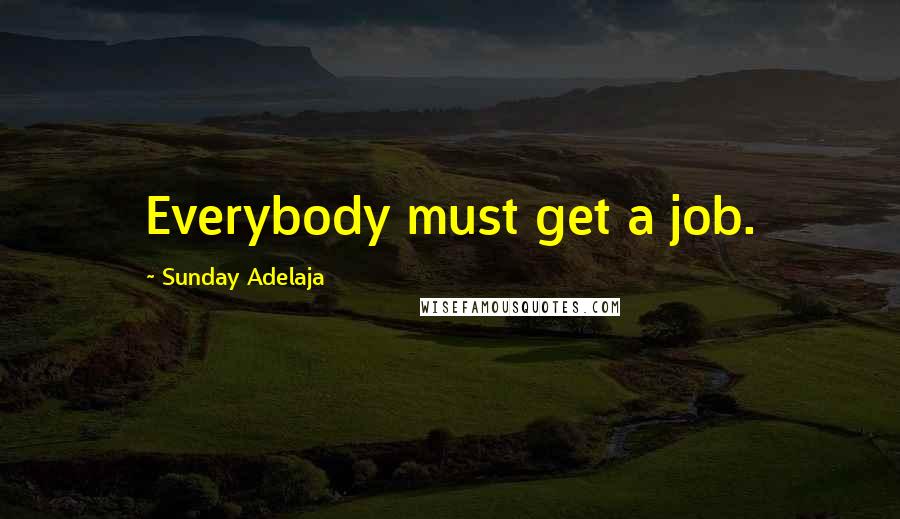 Sunday Adelaja Quotes: Everybody must get a job.