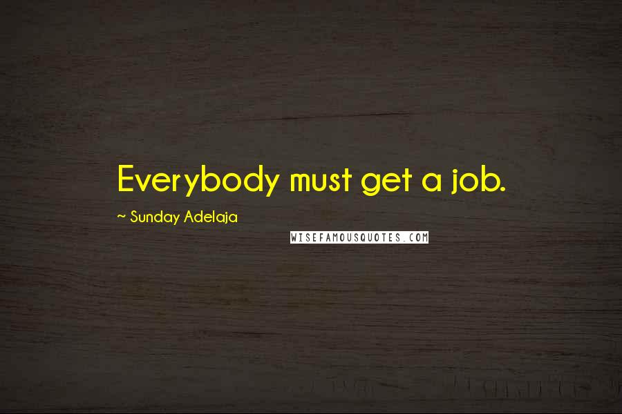 Sunday Adelaja Quotes: Everybody must get a job.