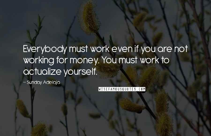 Sunday Adelaja Quotes: Everybody must work even if you are not working for money. You must work to actualize yourself.