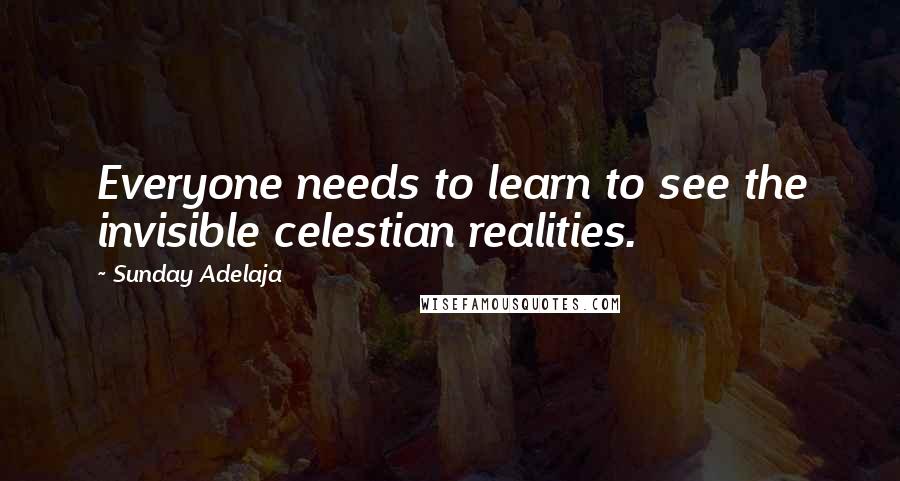 Sunday Adelaja Quotes: Everyone needs to learn to see the invisible celestian realities.