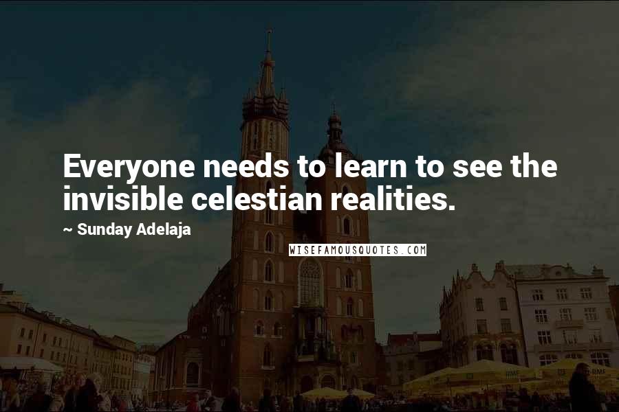 Sunday Adelaja Quotes: Everyone needs to learn to see the invisible celestian realities.