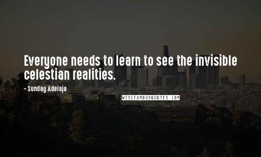 Sunday Adelaja Quotes: Everyone needs to learn to see the invisible celestian realities.