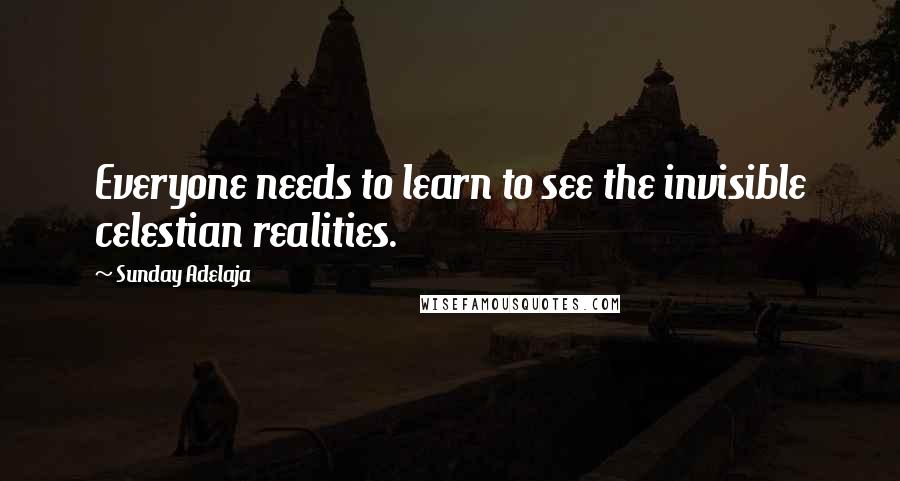 Sunday Adelaja Quotes: Everyone needs to learn to see the invisible celestian realities.