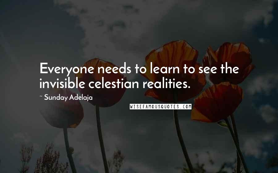 Sunday Adelaja Quotes: Everyone needs to learn to see the invisible celestian realities.