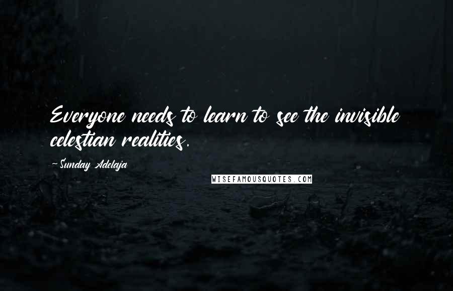 Sunday Adelaja Quotes: Everyone needs to learn to see the invisible celestian realities.