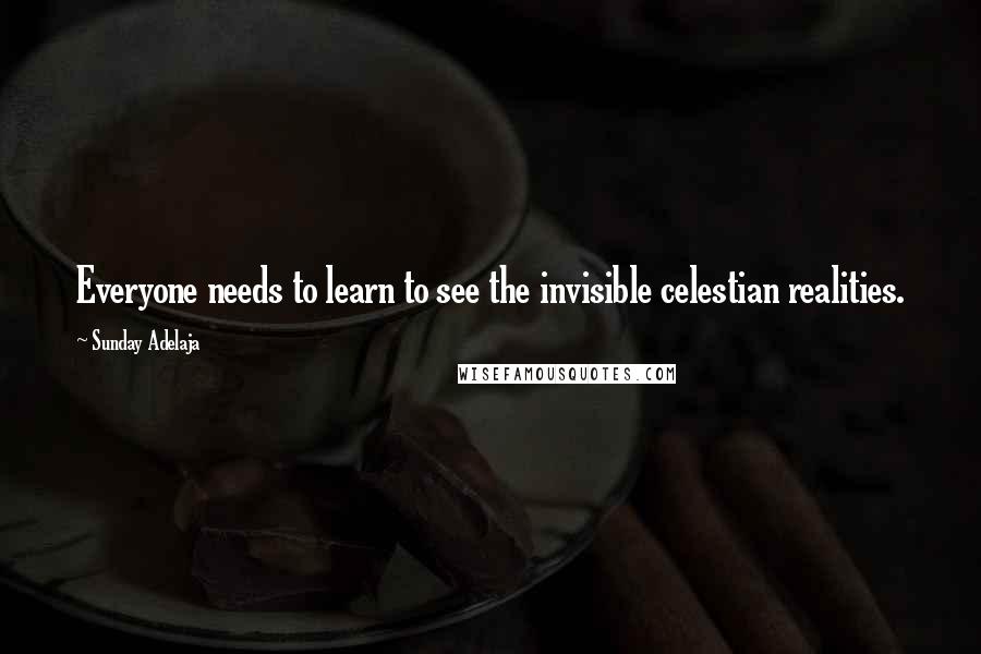 Sunday Adelaja Quotes: Everyone needs to learn to see the invisible celestian realities.