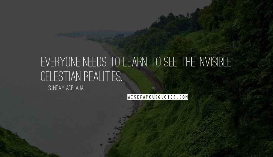 Sunday Adelaja Quotes: Everyone needs to learn to see the invisible celestian realities.