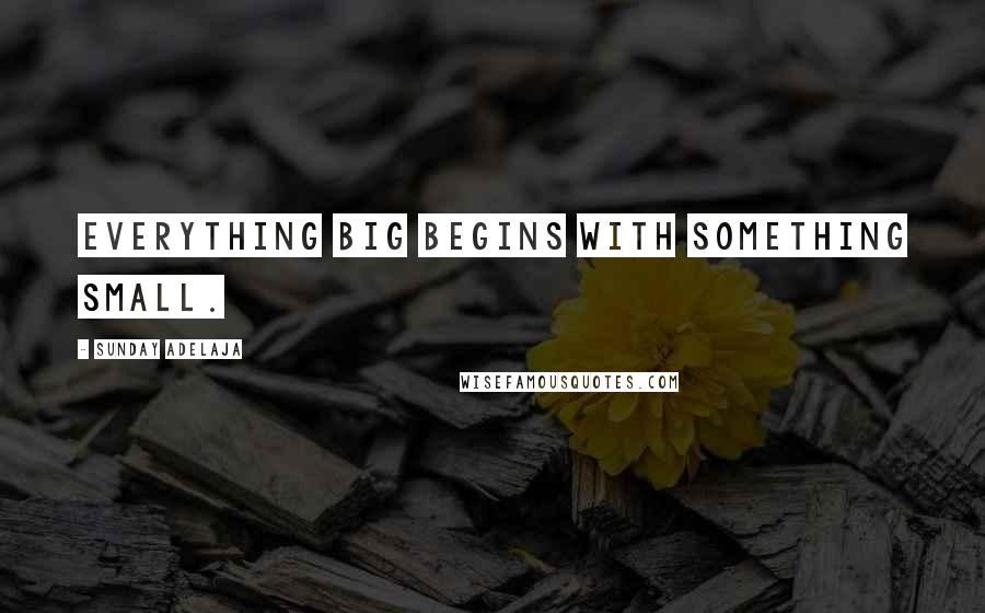Sunday Adelaja Quotes: Everything big begins with something small.